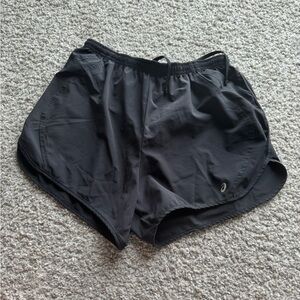 EUC all black ASICS running shorts size large built in underwear